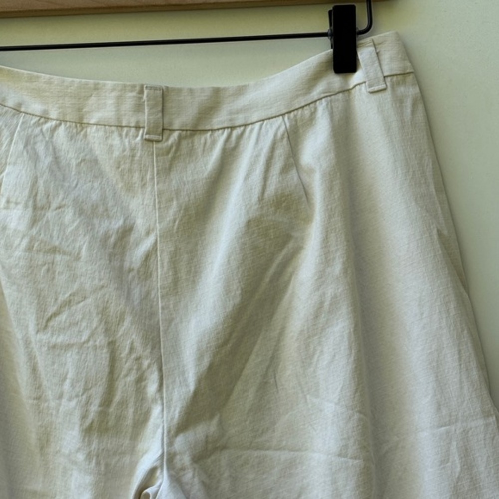Tommy Bahama Wide Leg Pants Womens 10 Beige Stretch Silk Blend Cropped Beachy - Picture 6 of 6
